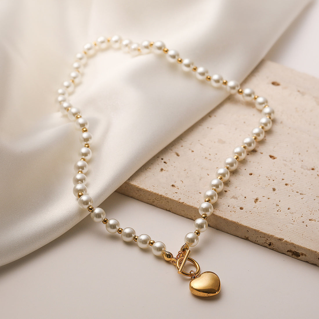 Carmen Heart Pearl Necklace