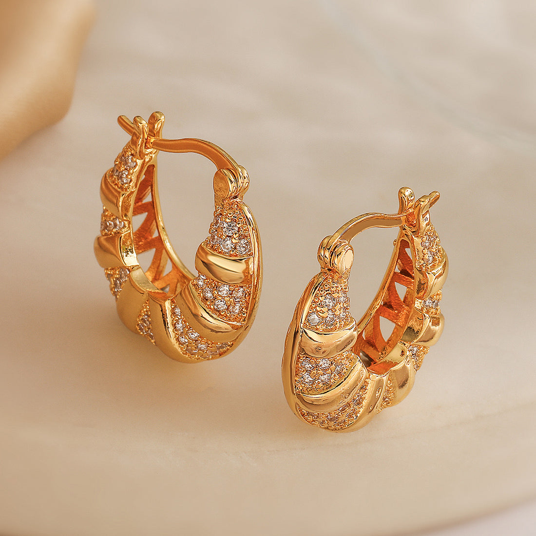 Wade Pavé Hoop Earrings