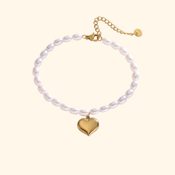 Patton Heart Pearl Bracelet