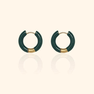 Poole Hoop Earrings (Dark Green)