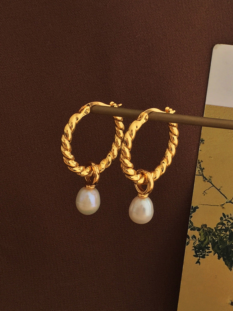 Ursa Pearl Hoop Earrings