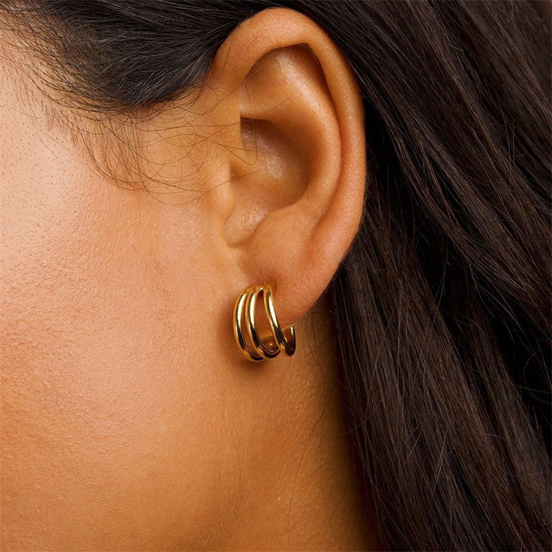 Palmer Layered Earrings (Gold)