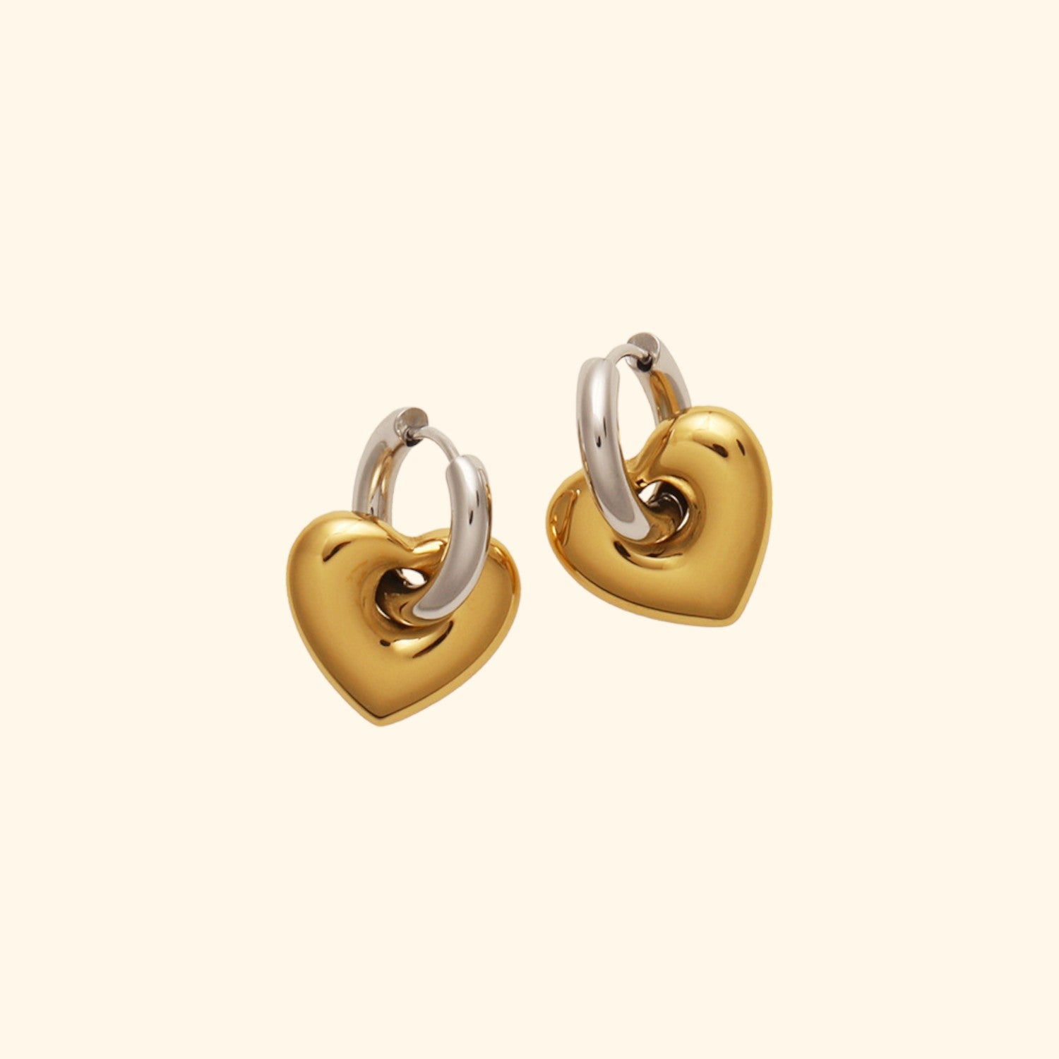 Elvira Duo Color Heart Earrings