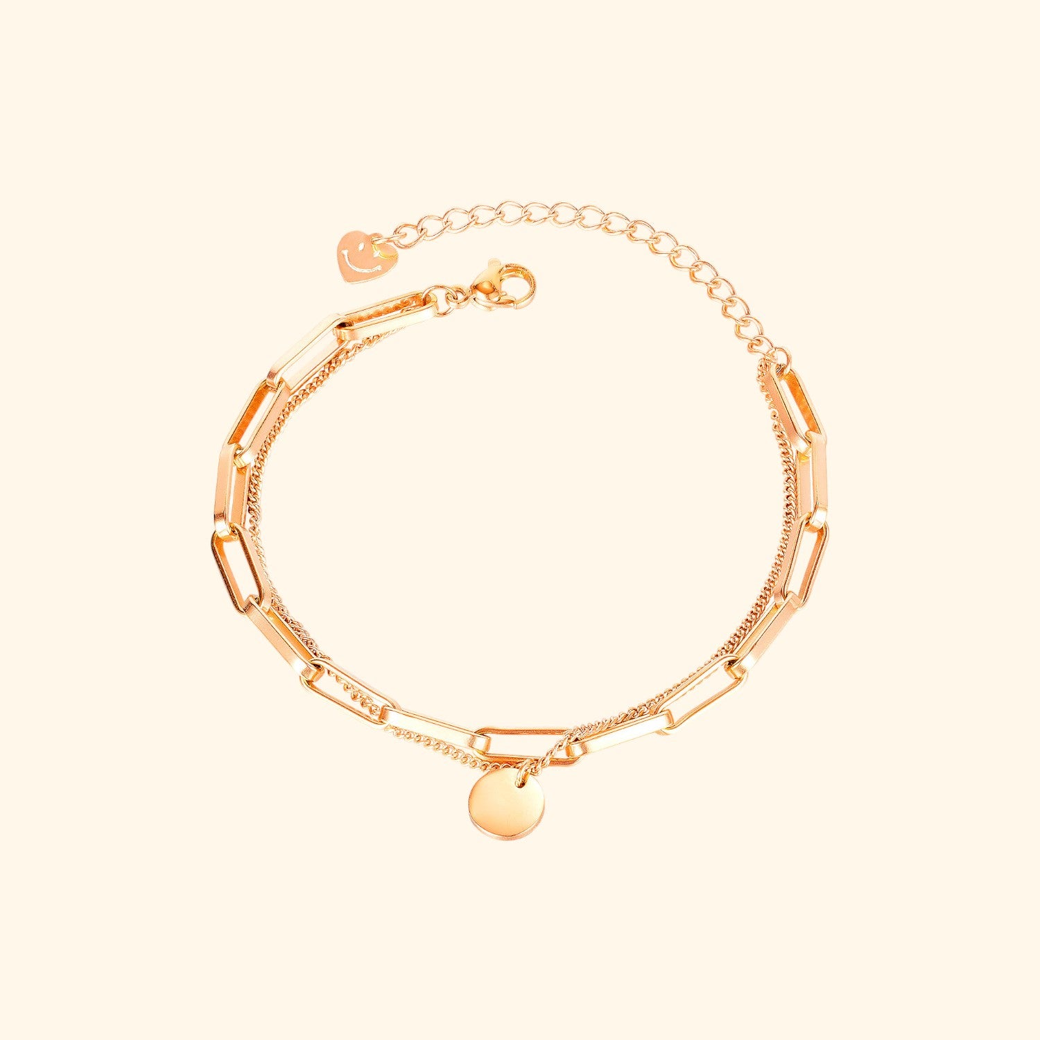 Skeldon Chain Layered Bracelet (Rose Gold)