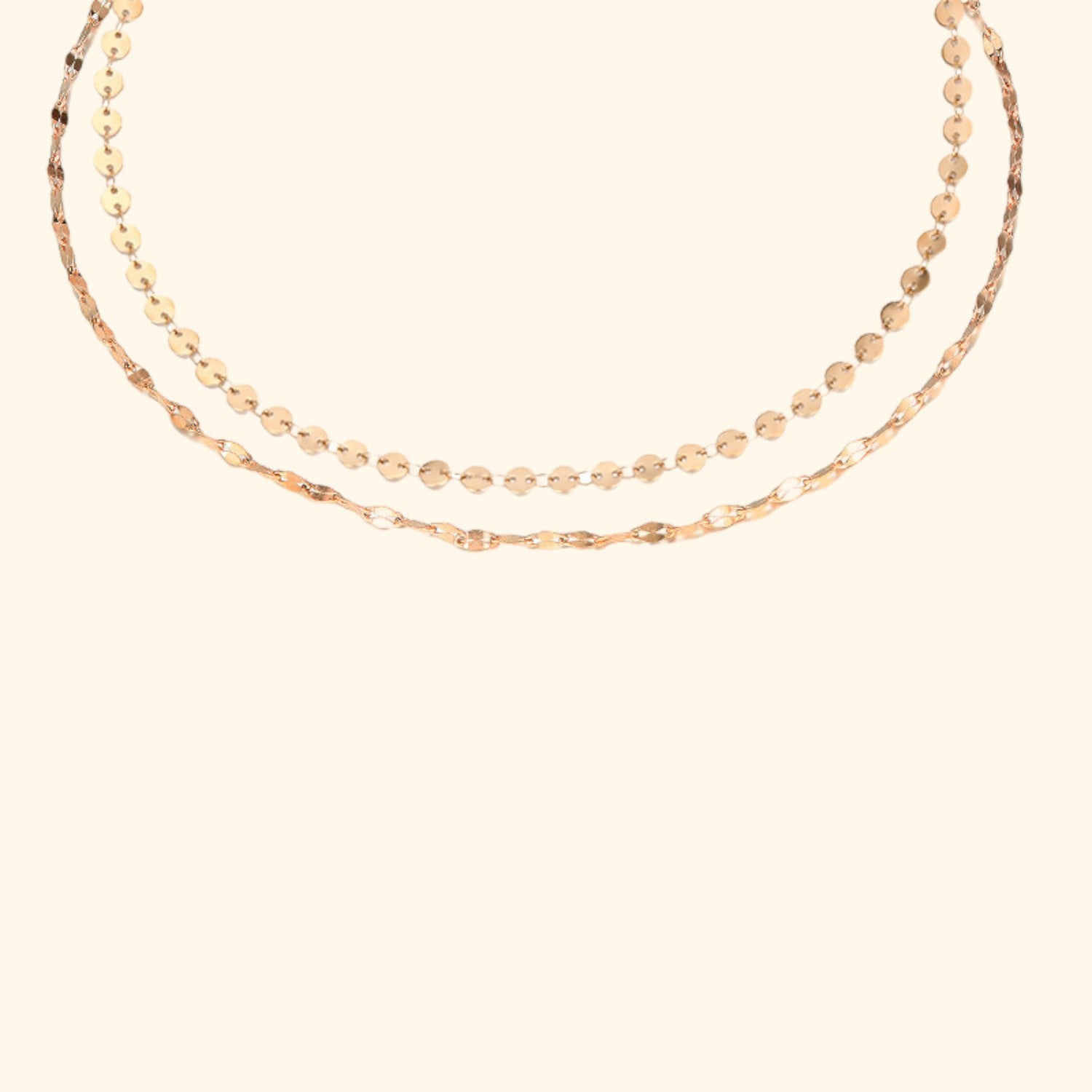 Alma Layered Necklace (Rose Gold)