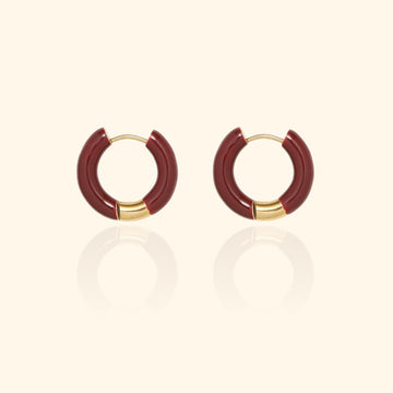 Poole Hoop Earrings (Maroon)